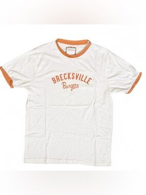 Denim & Flower Brecksville Burgers Graphic Ringer Tee Size L